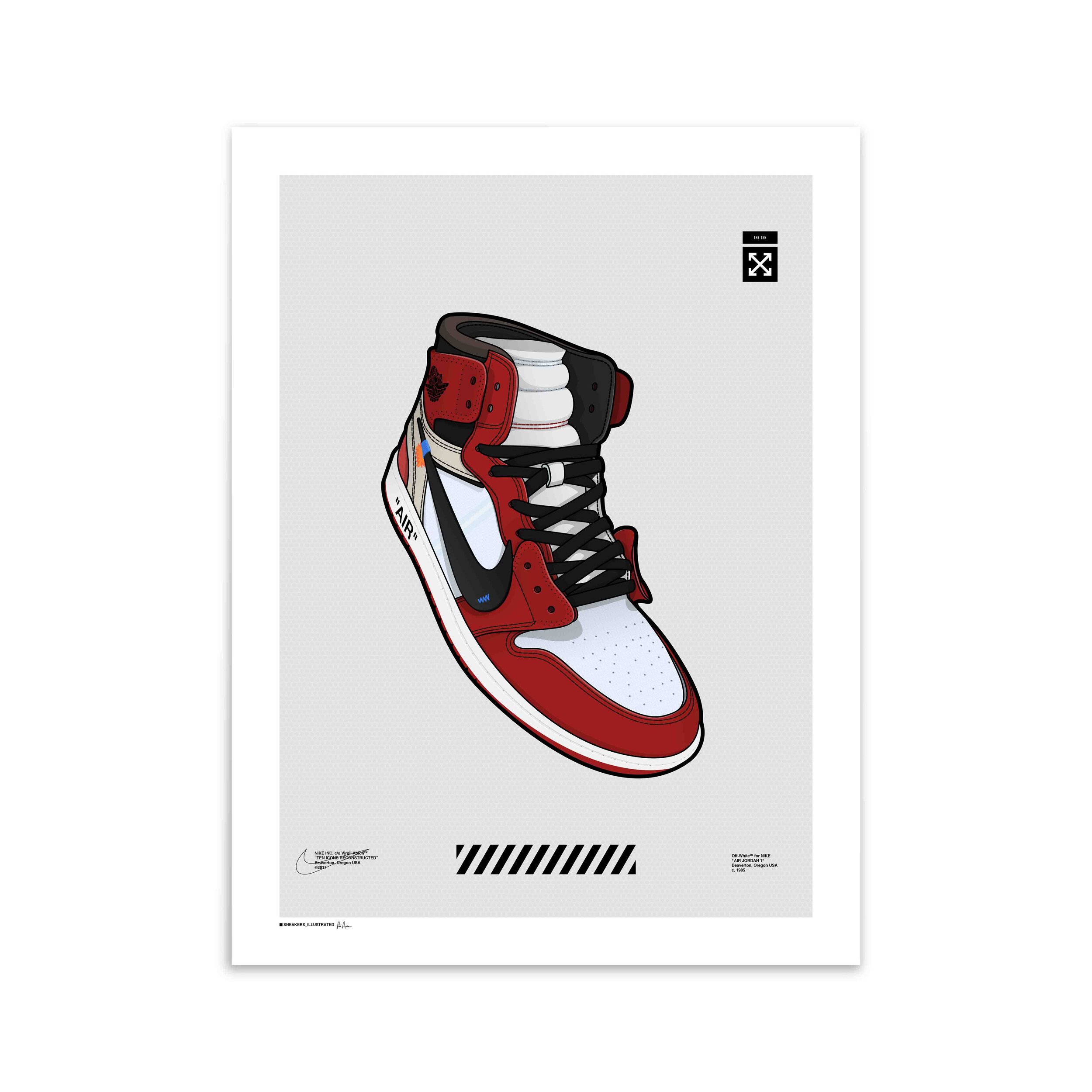 Off-White X Nike Air Jordan 1 'Chicago' Air Poster — Sneakers Illustrated قدس